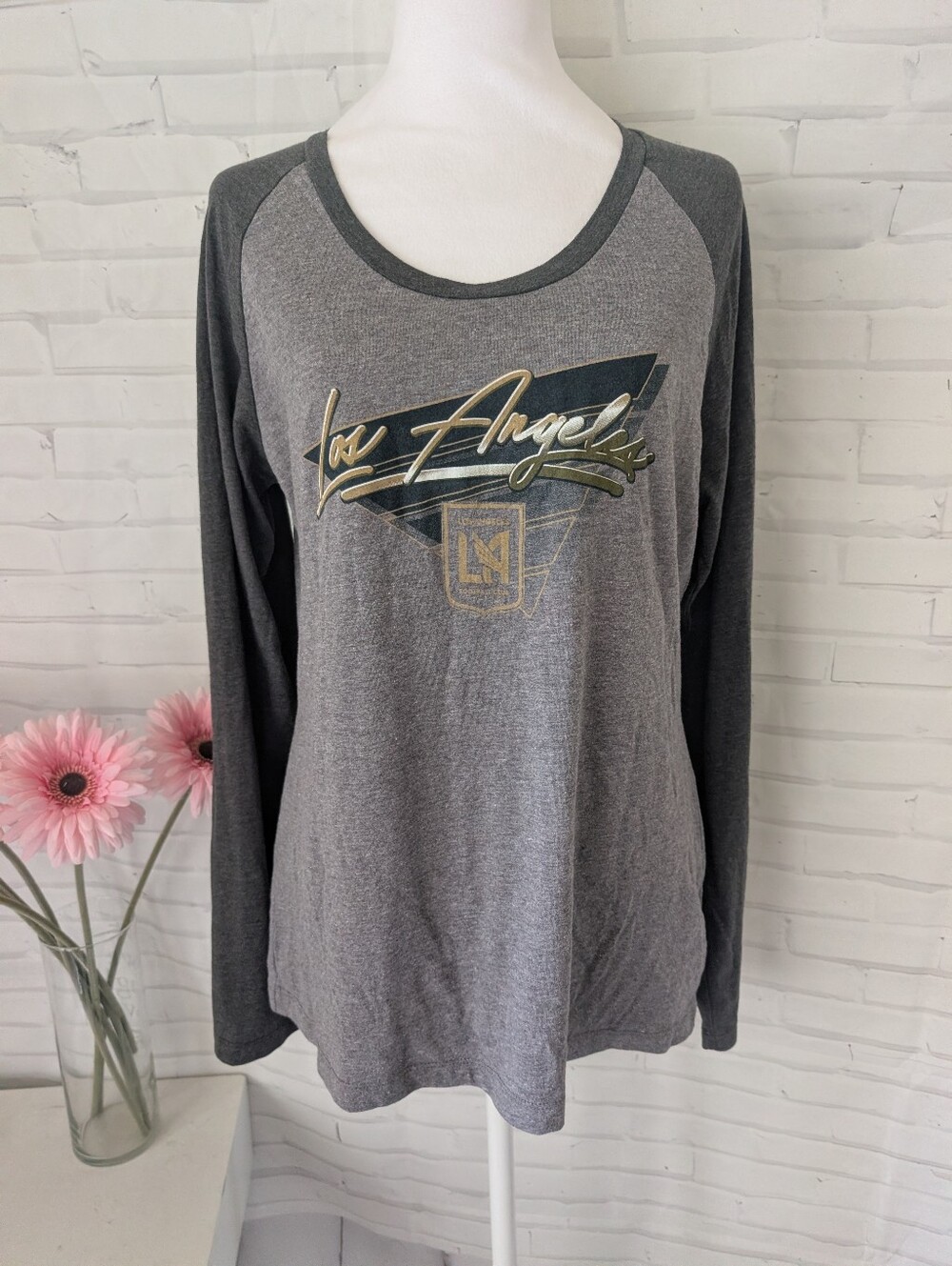 Fanatics Gray Raglan Long Sleeve Tee LAFC